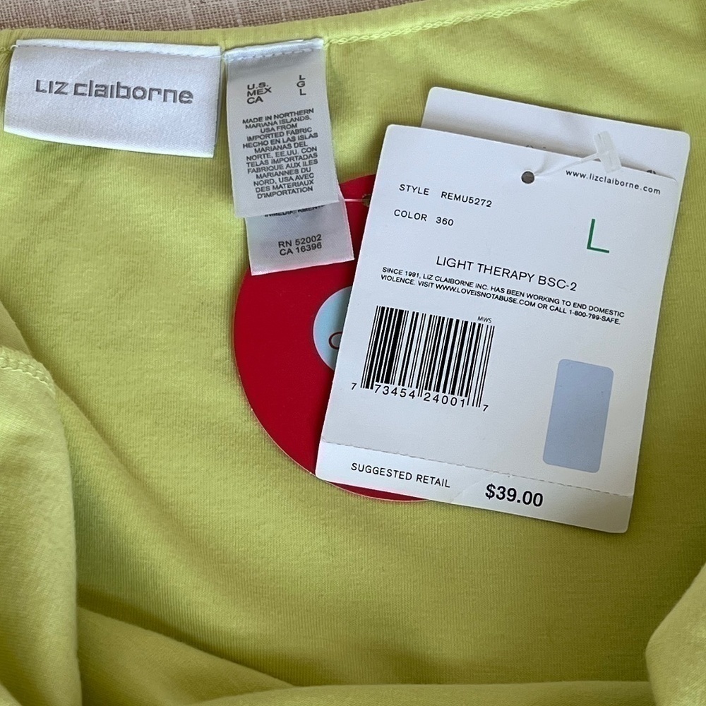 Liz Claiborne Lime Green Halter Top Size Large NWT - Picture 6 of 8